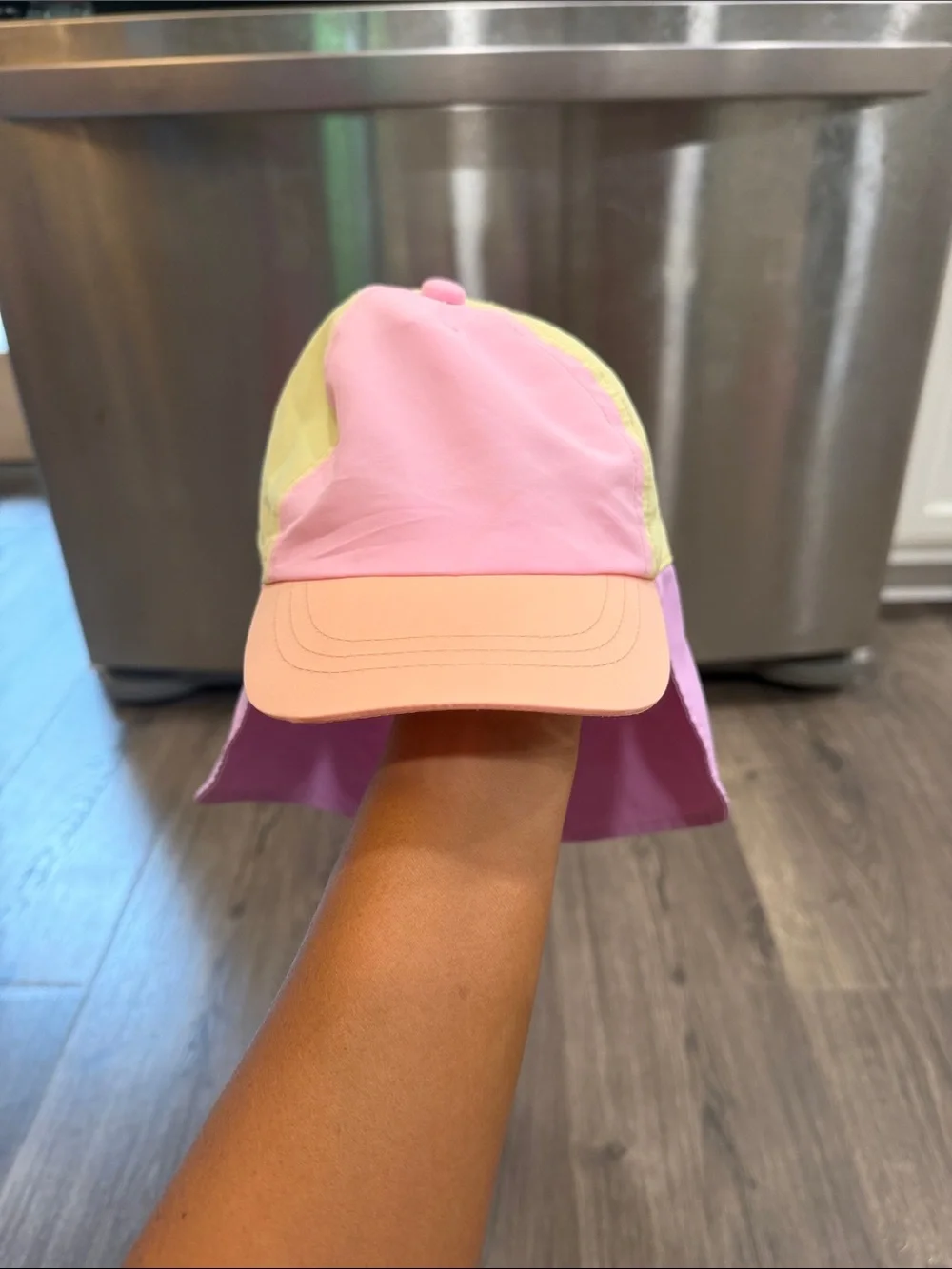 wonder nation Girls Sun Hat Trio - Hot Pink, Pastel Yellow/Pink, Blue Swirl